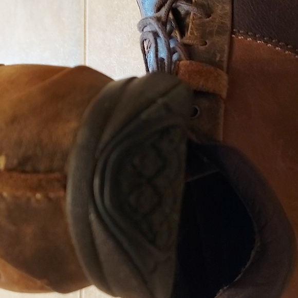 Dunham Mens Casual Brown Distressed Leather and Suede Lace up Shoes - Picture 5 of 6